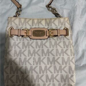 Michael Kors Beige and Gold Shoulder Bag